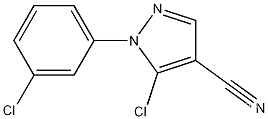 Molecular Structure of 102996-33-8 (5-Chloro-1-(3-chlorophenyl)-1H-pyrazole-4-carbonitrile)